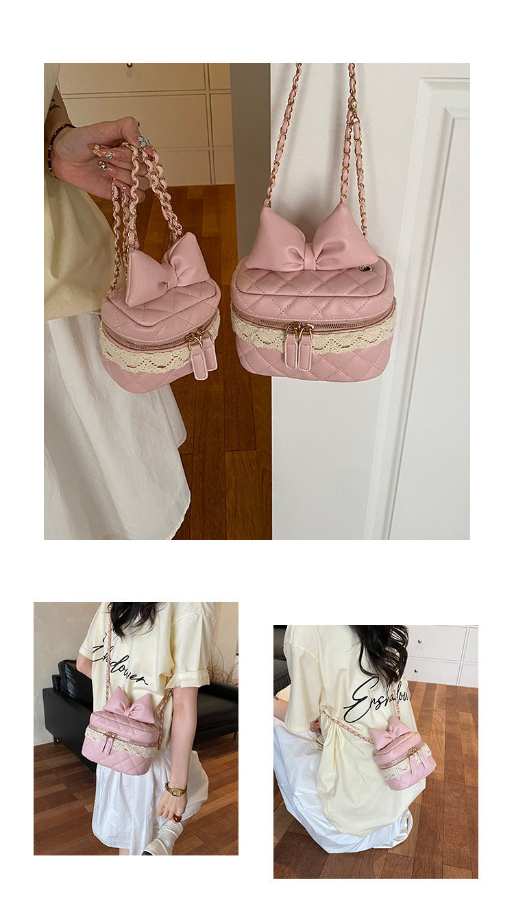 Sac Vanity Nœud™ – Cuir Matelassé & Chaîne Dorée