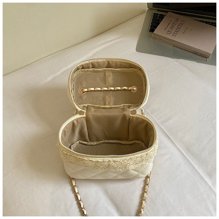 Sac Vanity Nœud™ – Cuir Matelassé & Chaîne Dorée