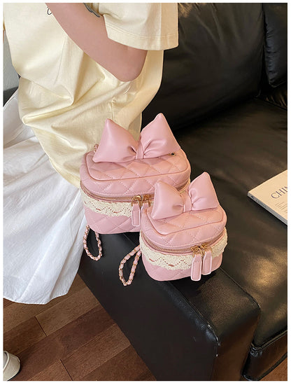 Sac Vanity Nœud™ – Cuir Matelassé & Chaîne Dorée