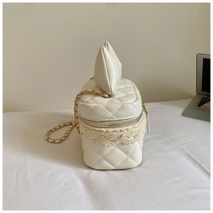 Sac Vanity Nœud™ – Cuir Matelassé & Chaîne Dorée
