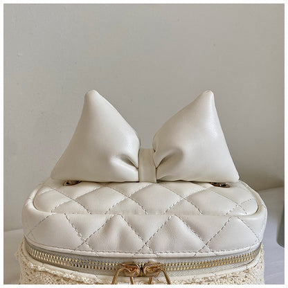 Sac Vanity Nœud™ – Cuir Matelassé & Chaîne Dorée