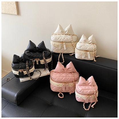 Sac Vanity Nœud™ – Cuir Matelassé & Chaîne Dorée