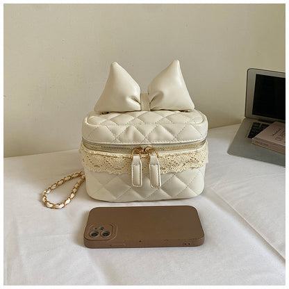 Sac Vanity Nœud™ – Cuir Matelassé & Chaîne Dorée