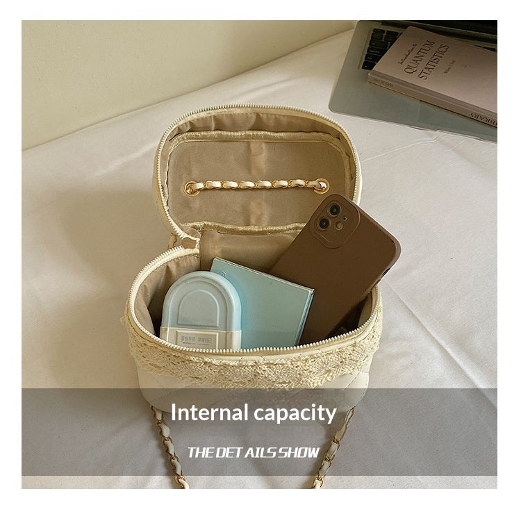 Sac Vanity Nœud™ – Cuir Matelassé & Chaîne Dorée