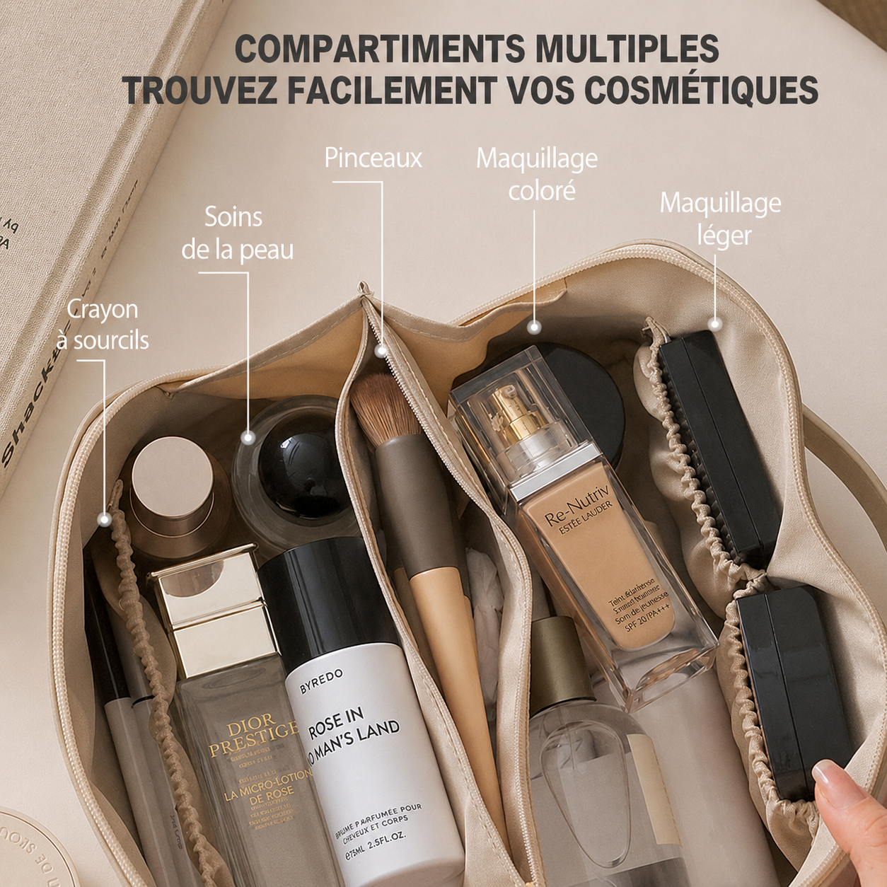 L’Écrin Beauté™ – Trousse Cosmétique Grande Capacité