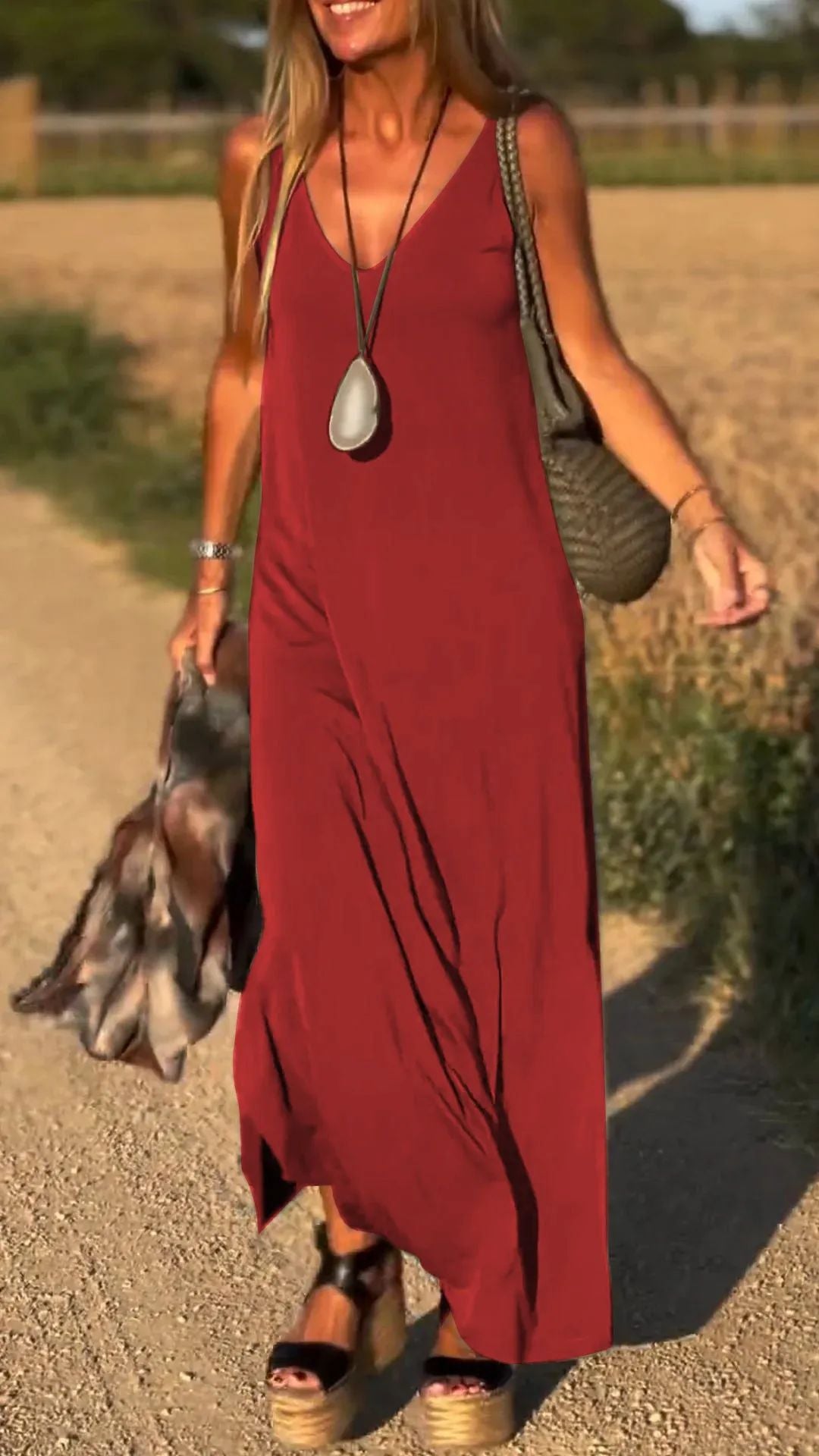 Robe Longue Élégante à Bretelles™