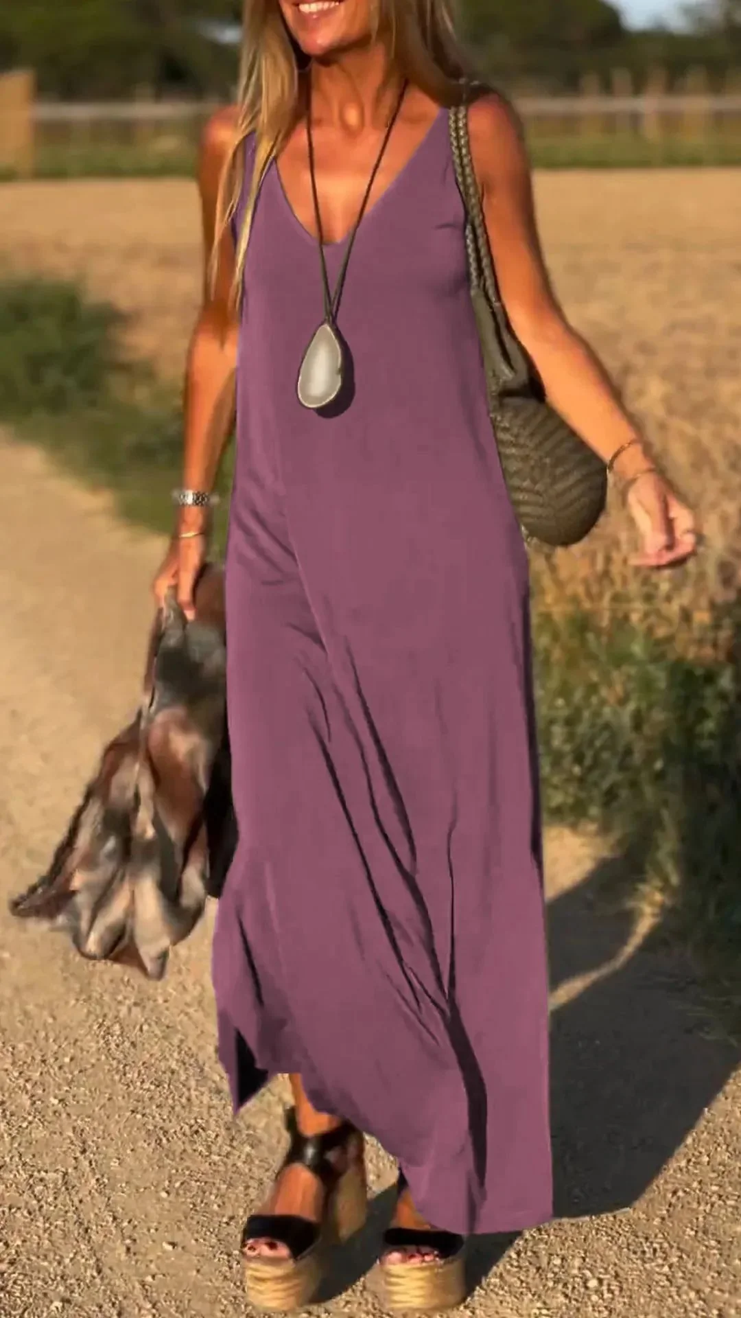 Robe Longue Élégante à Bretelles™