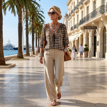 Blouse Bohème Chic à Imprimé Artistique™