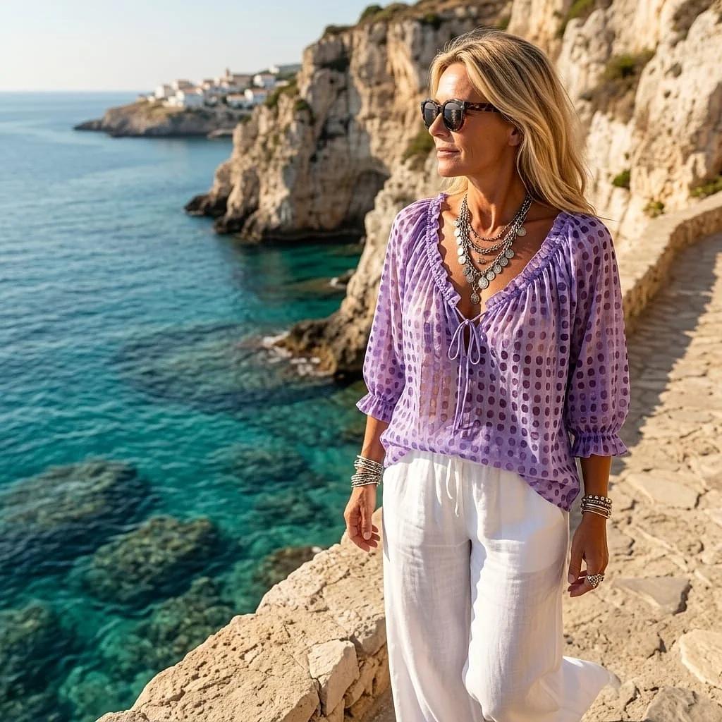 Blouse Bohème Chic à Imprimé Artistique™