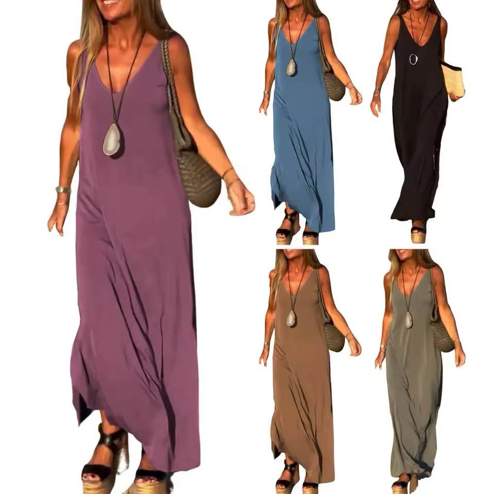Robe Longue Élégante à Bretelles™