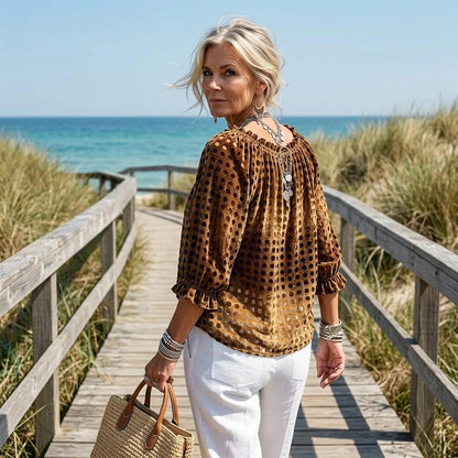 Blouse Bohème Chic à Imprimé Artistique™