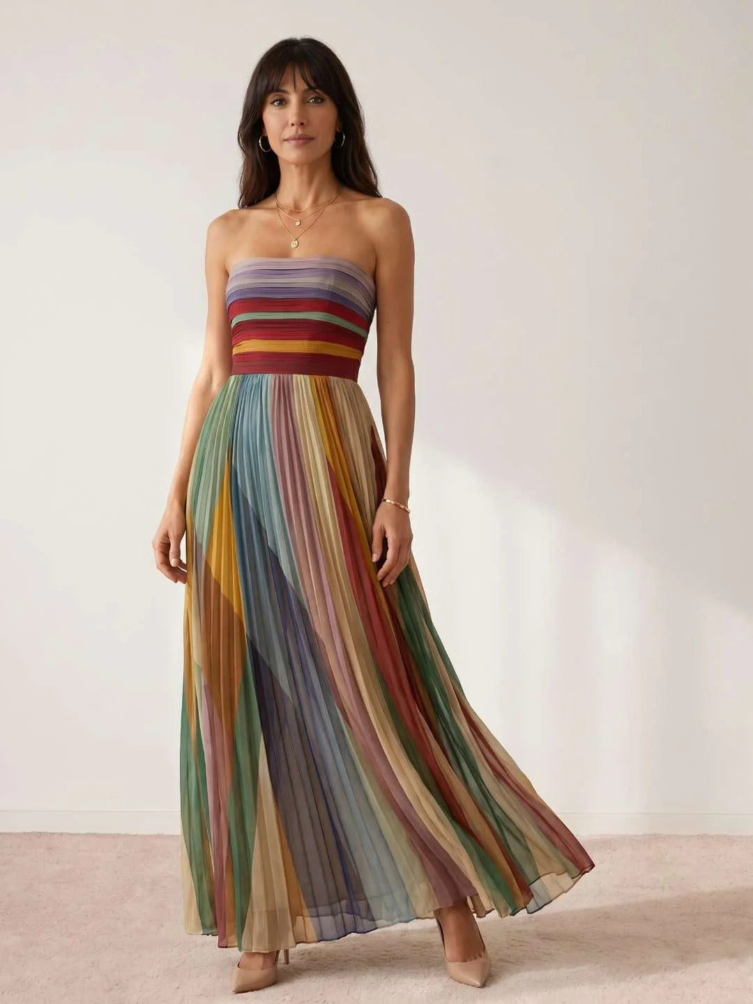 Robe Longue Plissée – Élégance Pure
