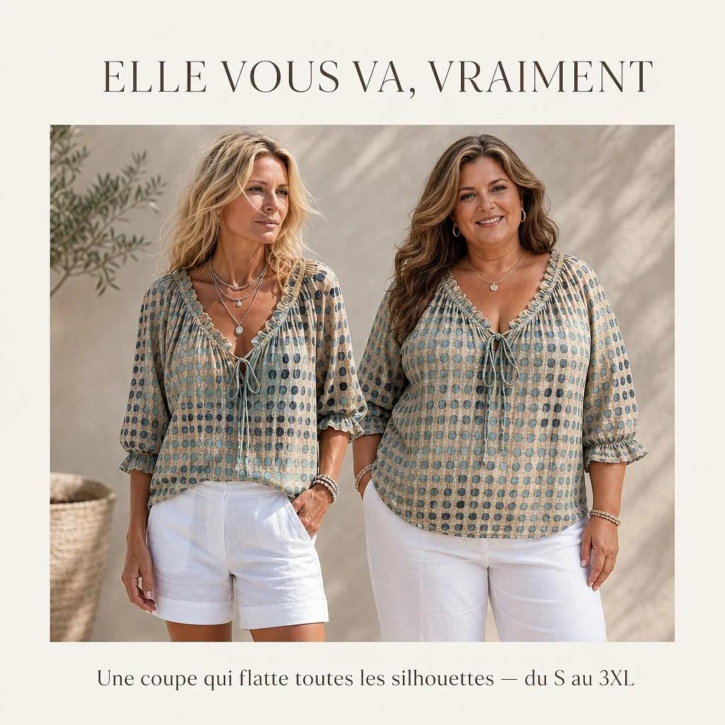 Blouse Bohème Chic à Imprimé Artistique™