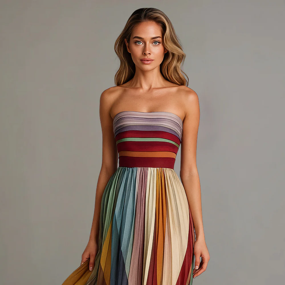 Robe Longue Plissée – Élégance Pure