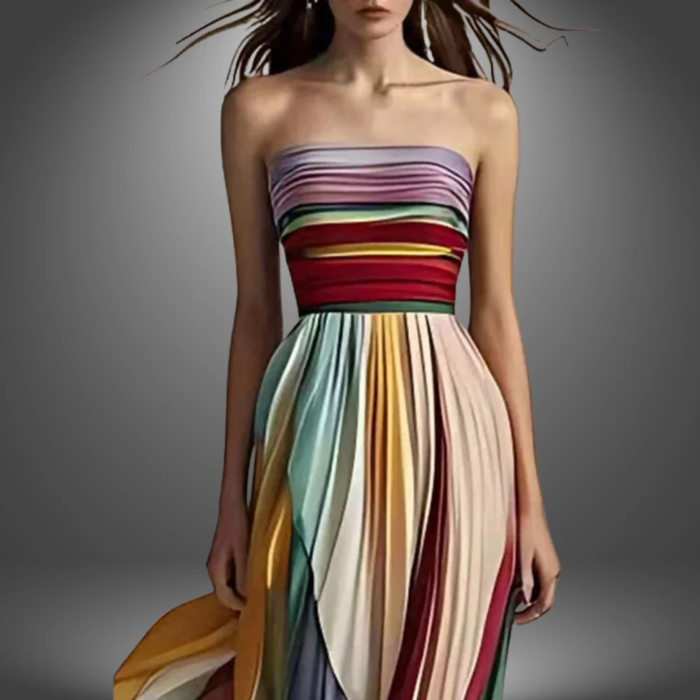 Robe Longue Plissée – Élégance Pure
