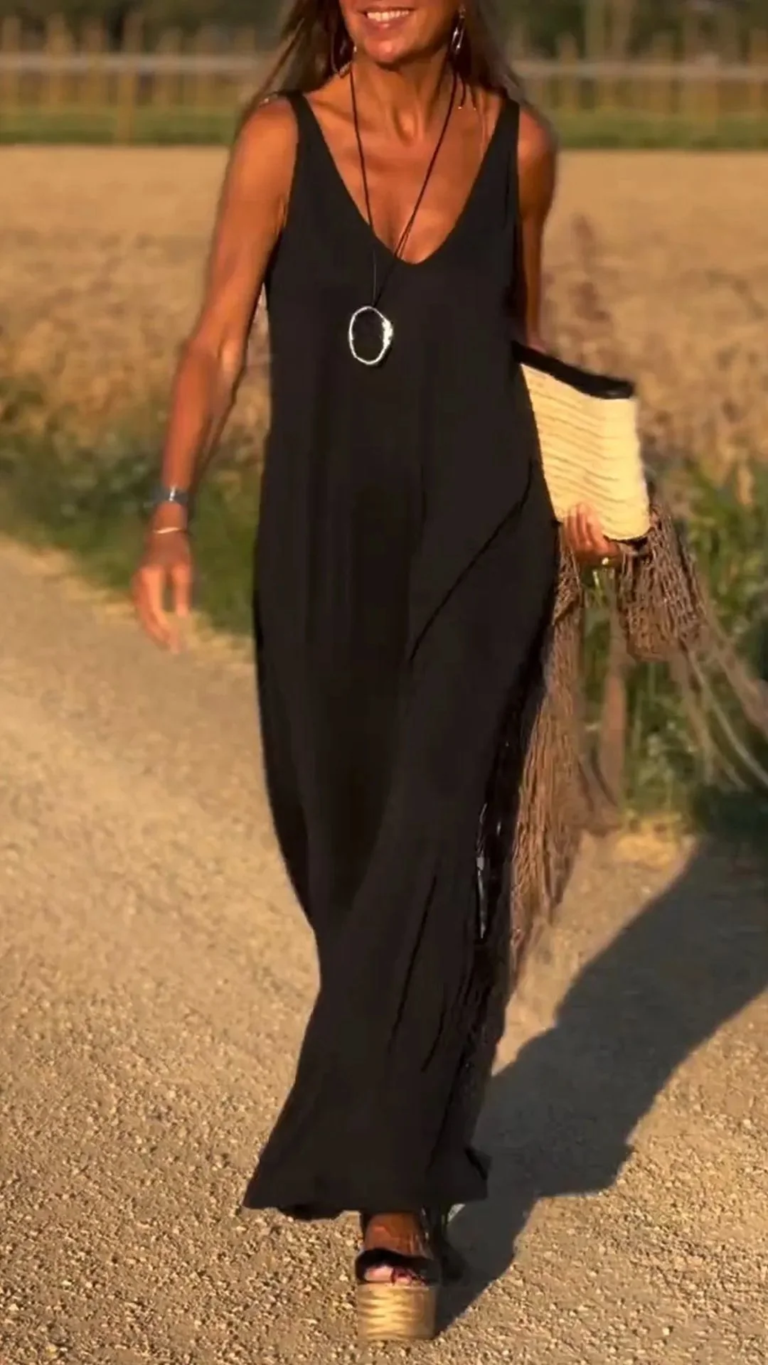 Robe Longue Élégante à Bretelles™