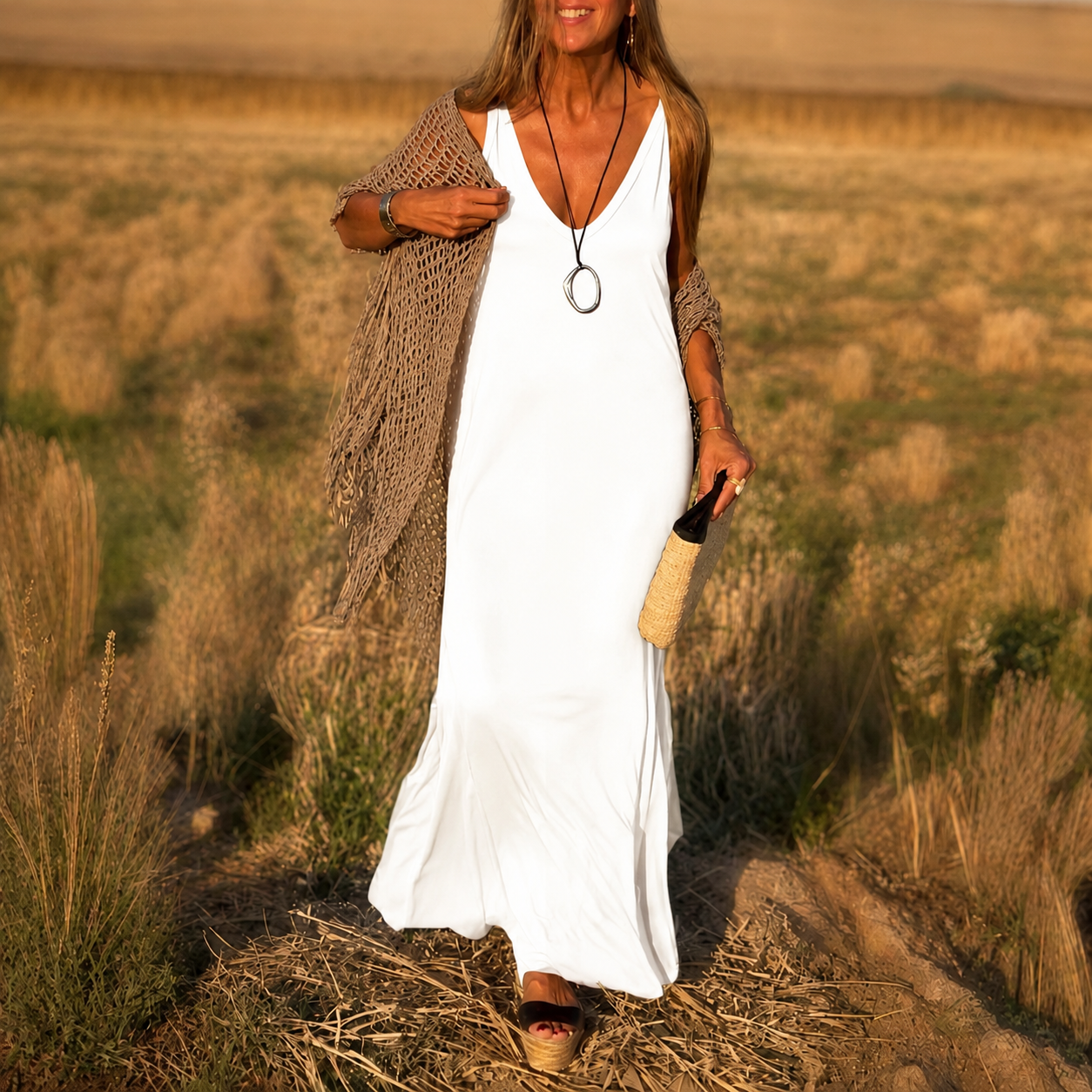 Robe Longue Élégante à Bretelles™