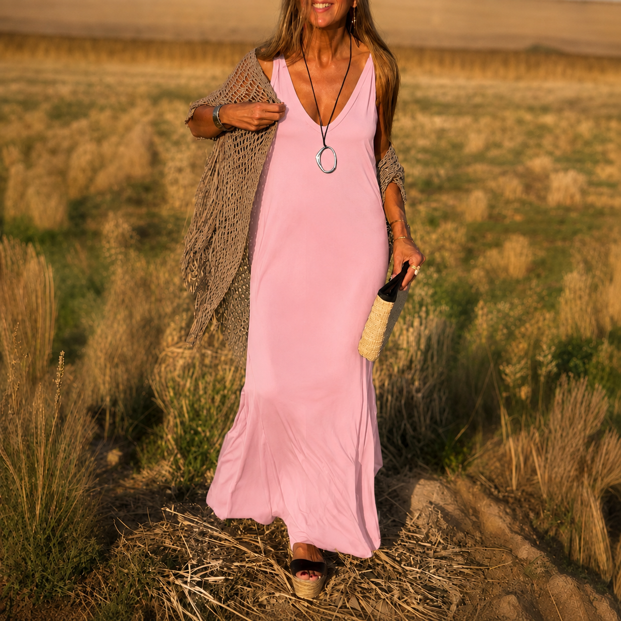 Robe Longue Élégante à Bretelles™