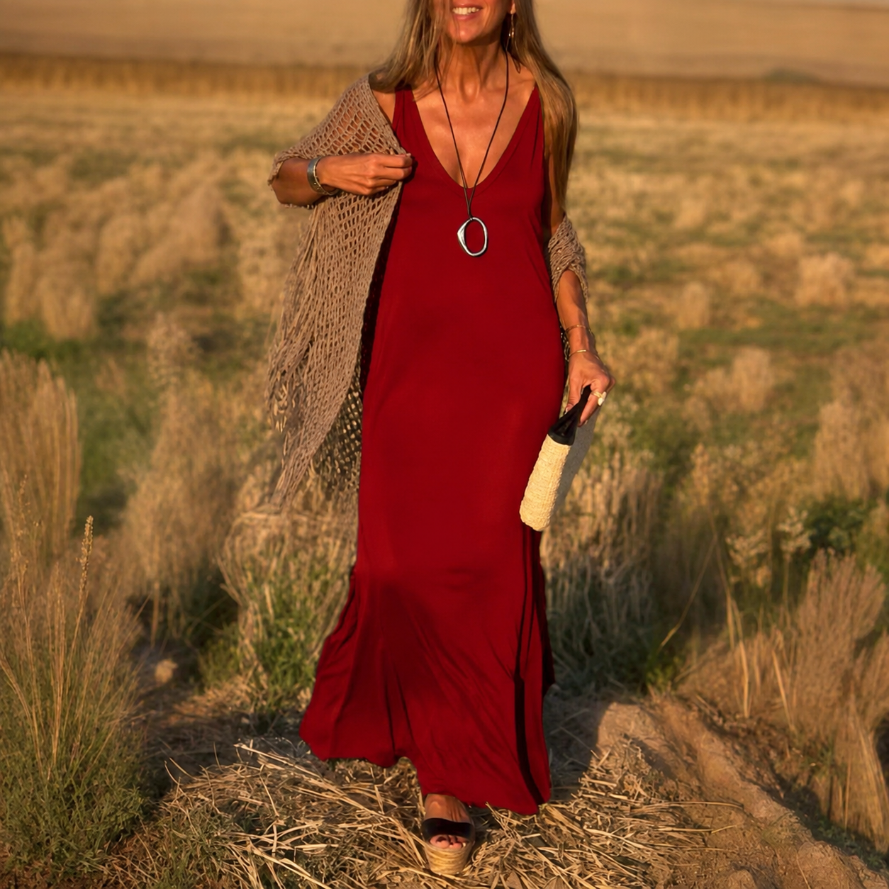 Robe Longue Élégante à Bretelles™